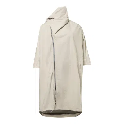 Rick Owens Off-white Temple Sail Biker Coat In Gray