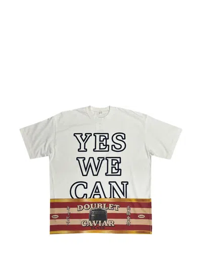 Doublet Striped Panel T-shirt In White