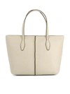 TOD'S Beige Leather Shopping Bag,XBWAMFAA300RIAC201