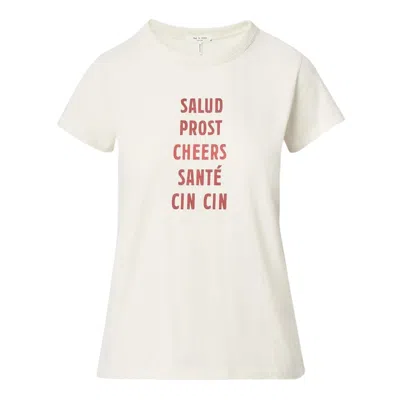 Rag & Bone Cheers Crewneck Graphic Tee In White