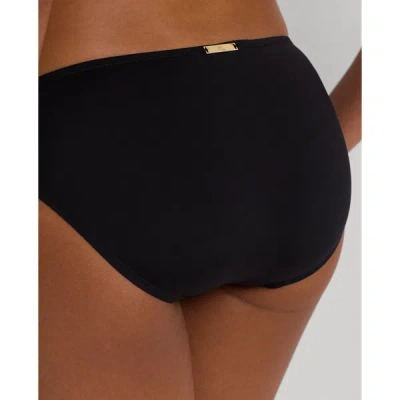 Ralph Lauren Solid Hipster Bikini Bottom In Black In Black