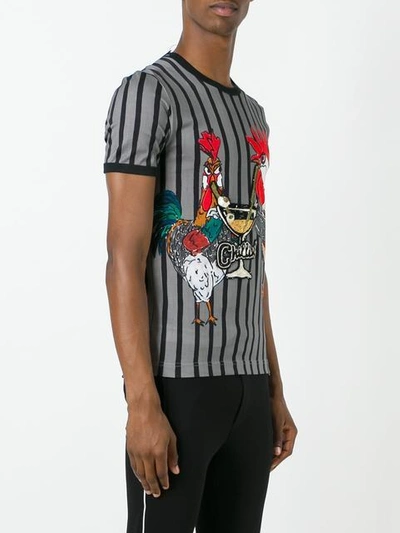 Shop Dolce & Gabbana Rooster Print T In Grey