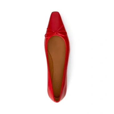 Polo Ralph Lauren Pointed Leather Ballet Flat In Ruby In Red