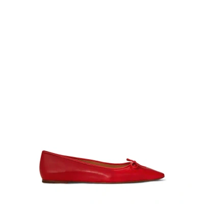 Polo Ralph Lauren Pointed Leather Ballet Flat In Ruby In Red