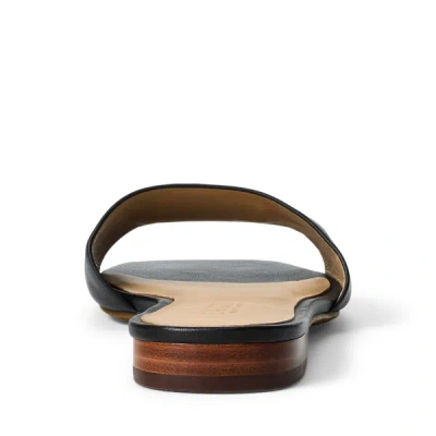 Ralph Lauren Everley Calfskin Slide Sandal In Black In Multi