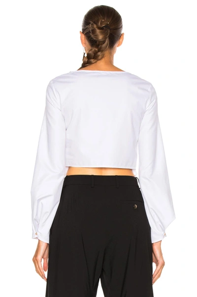 Shop Jw Anderson Long Sleeve Top In White