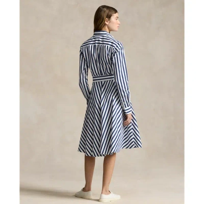 Polo Ralph Lauren Stripe Long Sleeve Cotton Shirtdress In White
