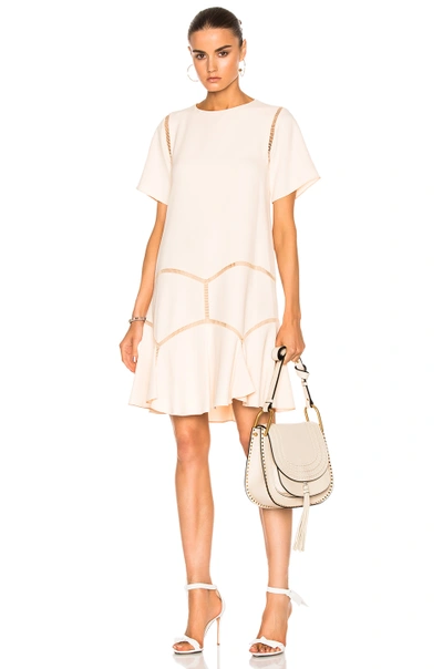 Shop Chloé Chloe Light Cady Dress In Pinky Beige