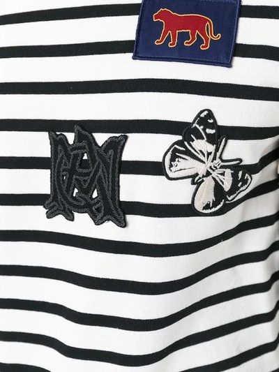 Shop Alexander Mcqueen Badge Appliqué Striped Top