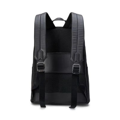 Polo Ralph Lauren Large Dome-shaped Backpack In Smooth Leather In Black