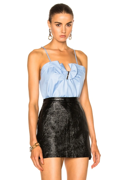 Shop Carven Ruffled Tank In Bleu Clair