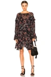 Iro Averen Ruffled Floral-print Chiffon Mini Dress In Black
