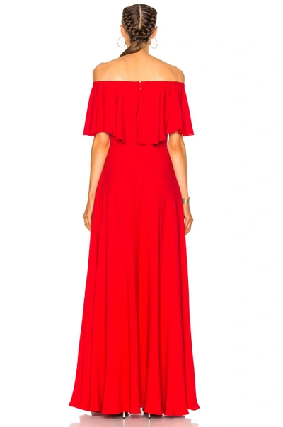 Shop Valentino Off Shoulder Gown In Red
