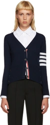 THOM BROWNE Navy Cashmere Classic Cardigan