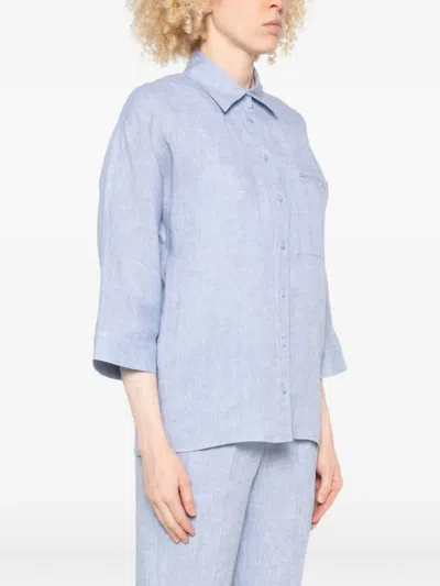 Peserico Button Shirt In Blue