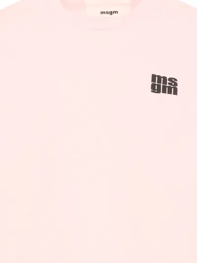 Msgm Logo T-shirt In Pink
