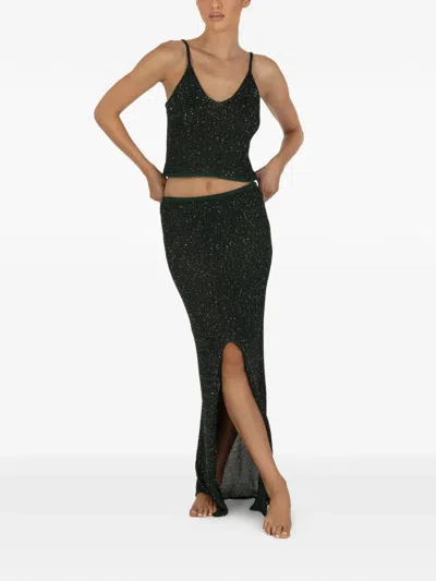 Paramidonna Bruna Sequin Top In Black