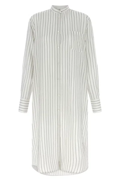 Totême Cotton Silk Summer Tunic Dress In White