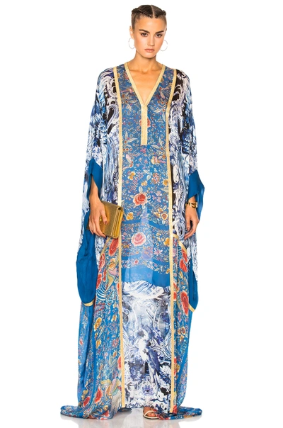 Roberto Cavalli Floral Printed Panels Silk Chiffon Dress In Multicolor