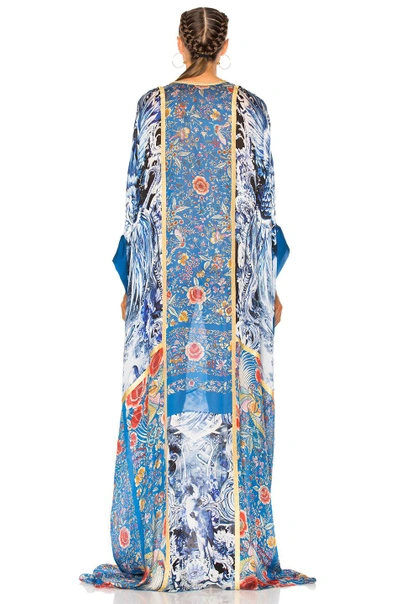 Shop Roberto Cavalli Printed Woven Dress In Blue,floral