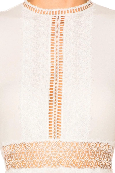 Shop Jonathan Simkhai Tiered Ruffle Long Sleeve Lace Dress In White
