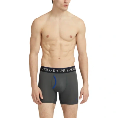 Ralph Lauren 4d-flex Microfiber Boxer Brief 3-pack In Grey/blue In Multi