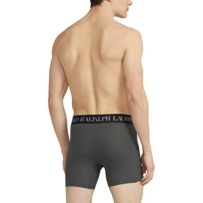 Ralph Lauren 4d-flex Microfiber Boxer Brief 3-pack In Grey/blue In Multi