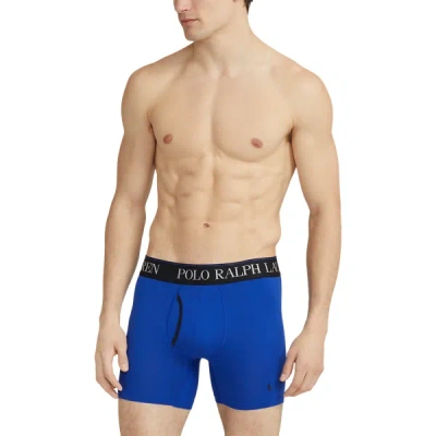 Ralph Lauren 4d-flex Microfiber Boxer Brief 3-pack In Grey/blue In Multi