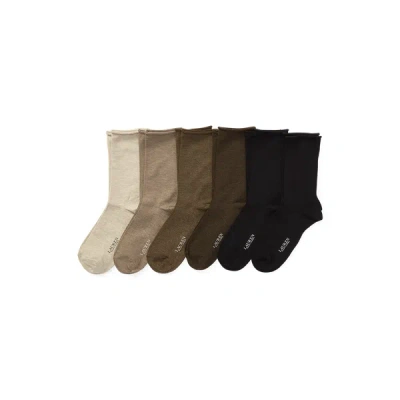 Ralph Lauren Roll-top Sock 6-pack In Tan Multi In Multi