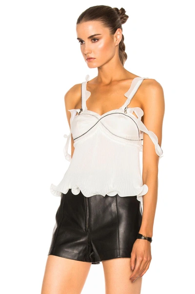Shop 3.1 Phillip Lim / フィリップ リム Sleeveless Pleated Ruffle Top In Antique White