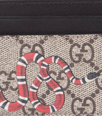 Shop Gucci Snake Logo Printed Card Case