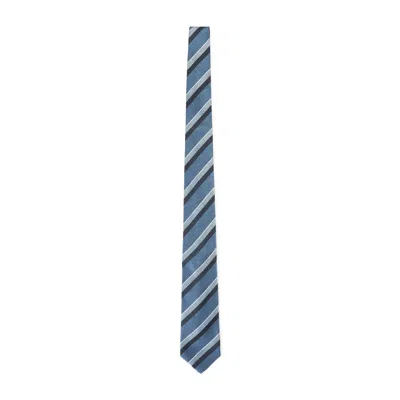 Kiton Wide Tie Diagonal Striped Pattern Design In Blue