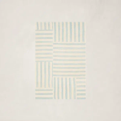 Ralph Lauren Celeste Stripe Patch Rug In Sky In Blue