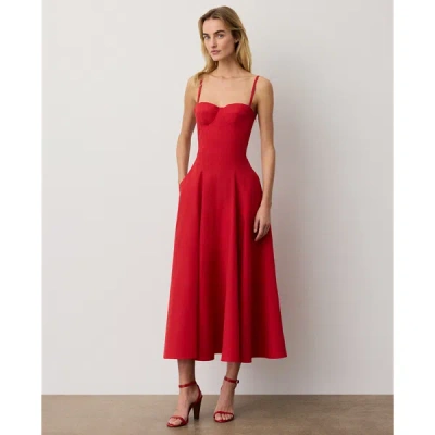 Ralph Lauren Marigot Paneled Cotton-blend Poplin Maxi Dress In Red