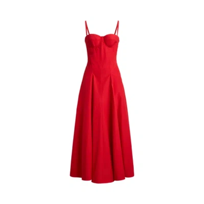 Ralph Lauren Marigot Paneled Cotton-blend Poplin Maxi Dress In Red