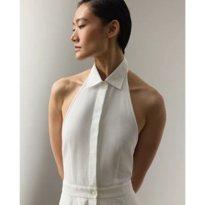 Ralph Lauren Halterneck Shirt Dress In White