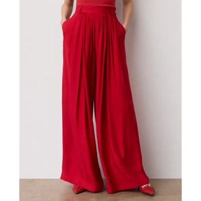 Ralph Lauren Vannesa Satin Wide-leg Pant In Bright Red