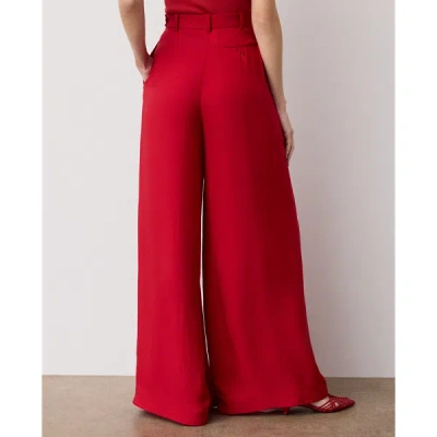 Ralph Lauren Vannesa Satin Wide-leg Pant In Bright Red