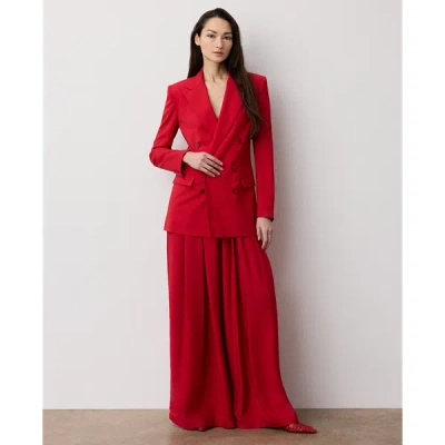 Ralph Lauren Vannesa Satin Wide-leg Pant In Bright Red
