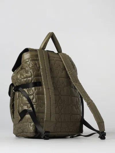 Ganni Nylon Backpack Quilt Pattern Top Handle In Green