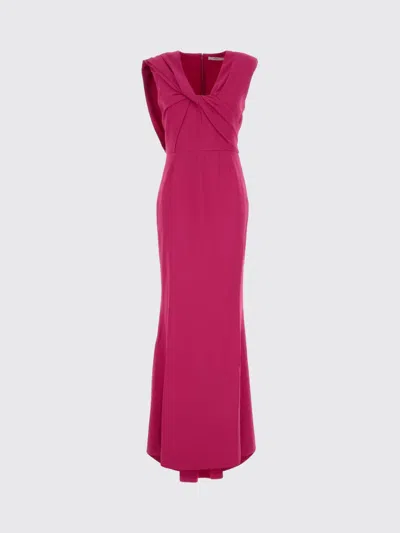 Givenchy Stretch Crepe Dress Fitted Waist Draped In Pink
