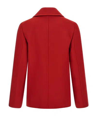 Auralee Double-breasted Wool Casual Jacket In Red