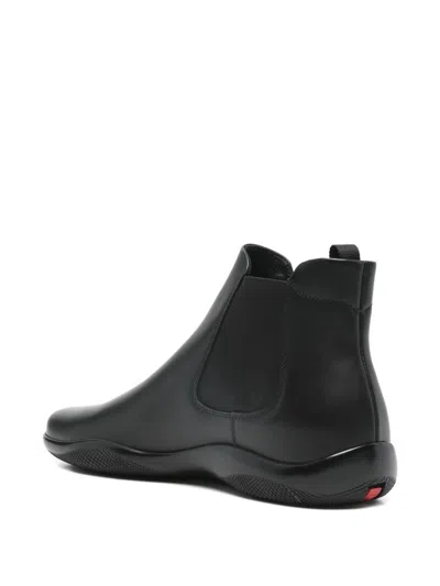 Prada Chelsea Boots With Pull Tabs In Black