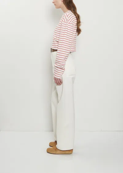 Plan C Cotton Drill Trousers In White