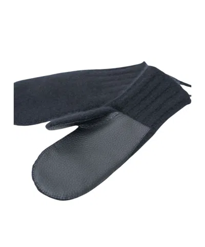 Auralee Patchwork Design Gloves In Blue