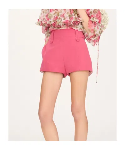 Chloé High-rise Mini Shorts In A Linen-cotton Mix In Pink