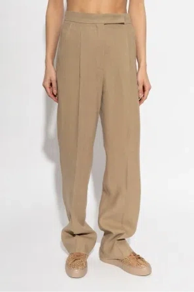 Max Mara Pleated Front Casual Pants In Brown