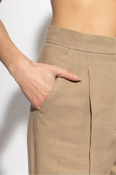Max Mara Pleated Front Casual Pants In Brown