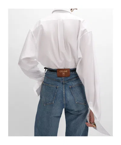 Celine Long-sleeved Shirt In White