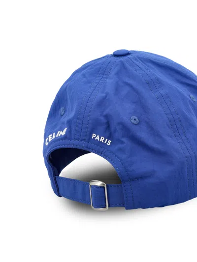 Celine Triomphe Richelieu Cap In Nylon In Blue